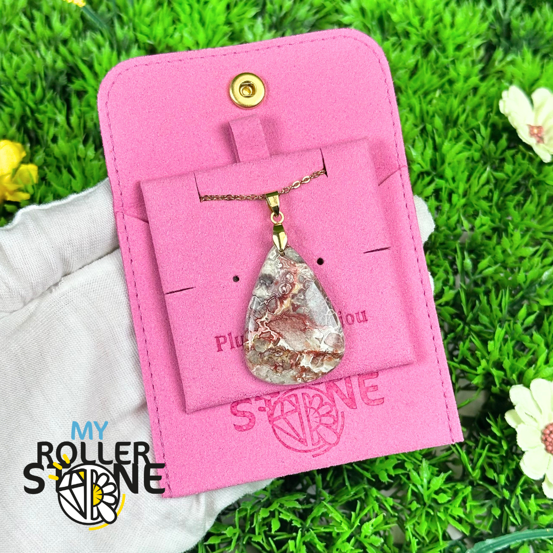 Pendentif Percé Agate Mexicaine 5A