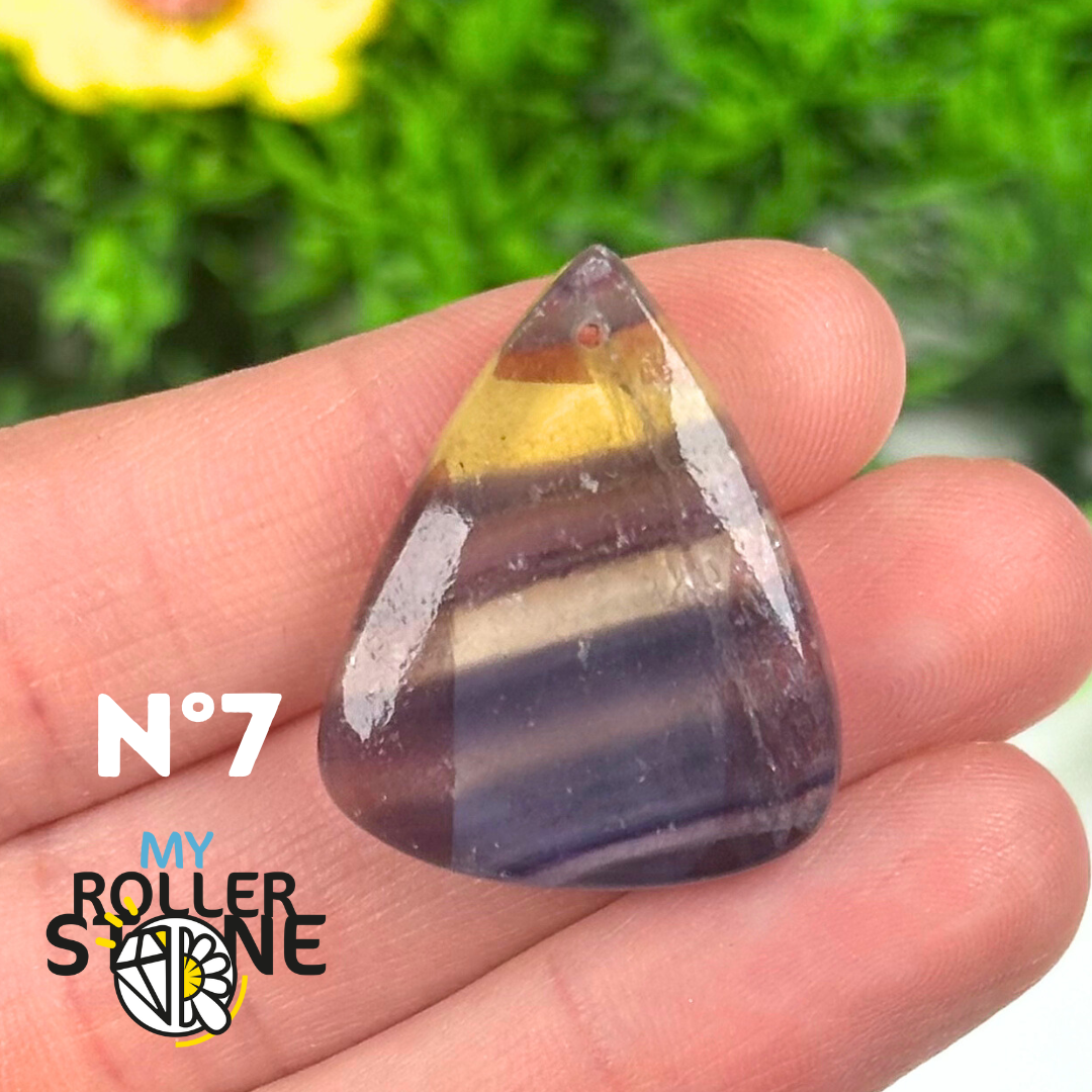 Pendentif percé Fluorite 5A - 7 - Breloques et pendentifs