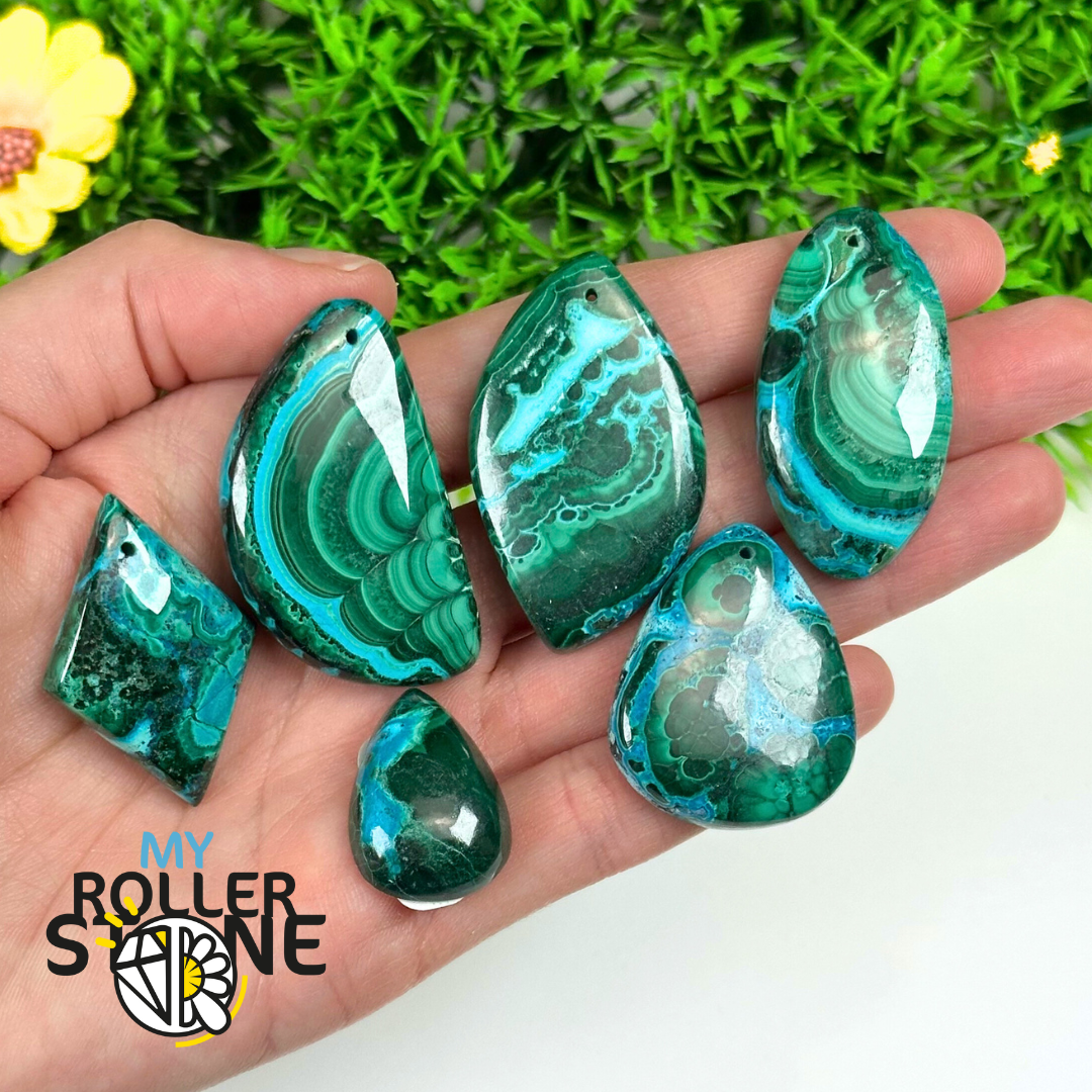 Pendentif Percé Malachite Chrysocolle 5A