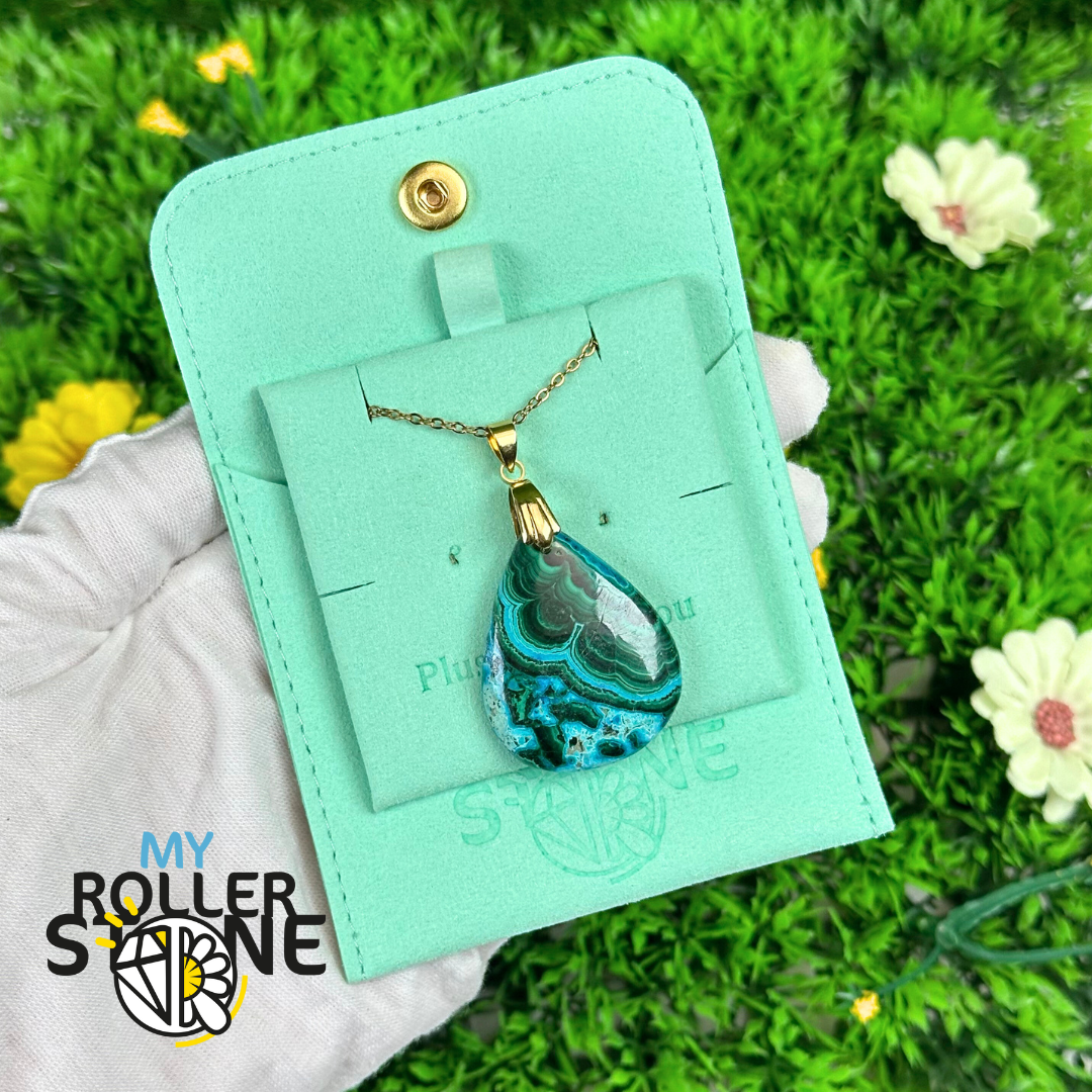 Pendentif Percé Malachite Chrysocolle 5A