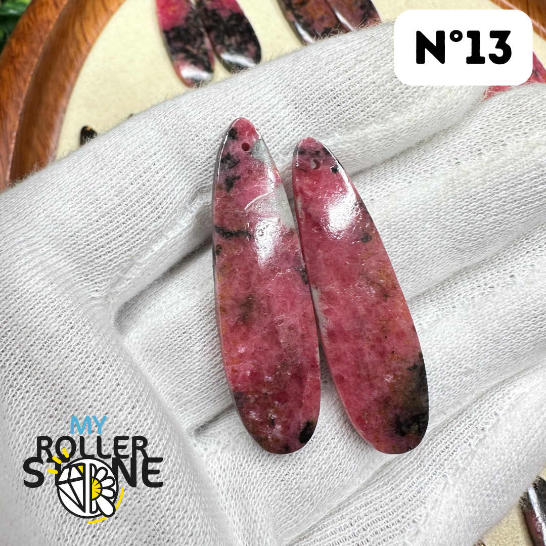 Pendentif Percé Rhodonite Duo - Breloques et pendentifs