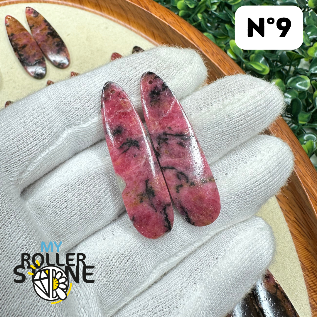 Pendentif Percé Rhodonite Duo - Breloques et pendentifs