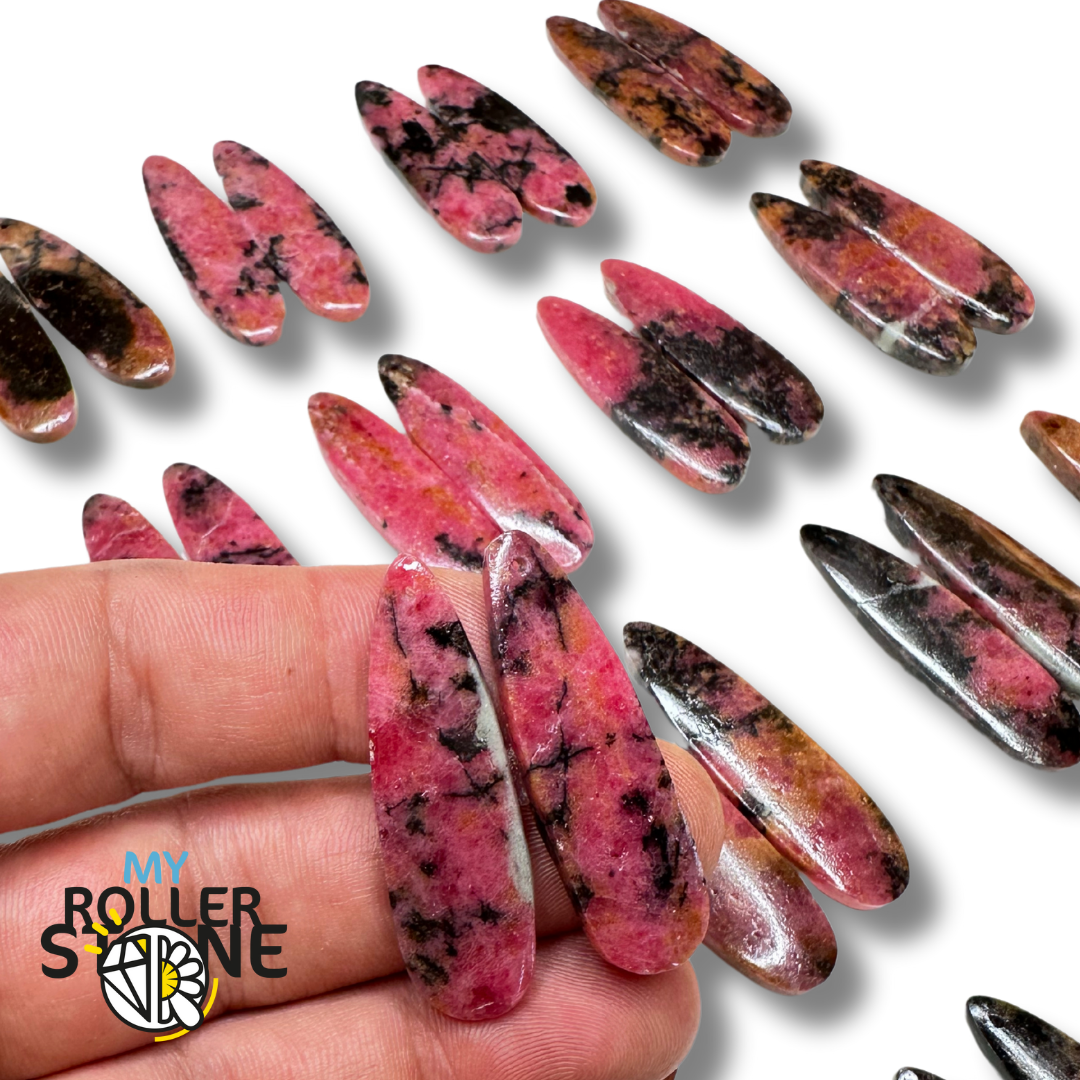 Pendentif Percé Rhodonite Duo - Breloques et pendentifs