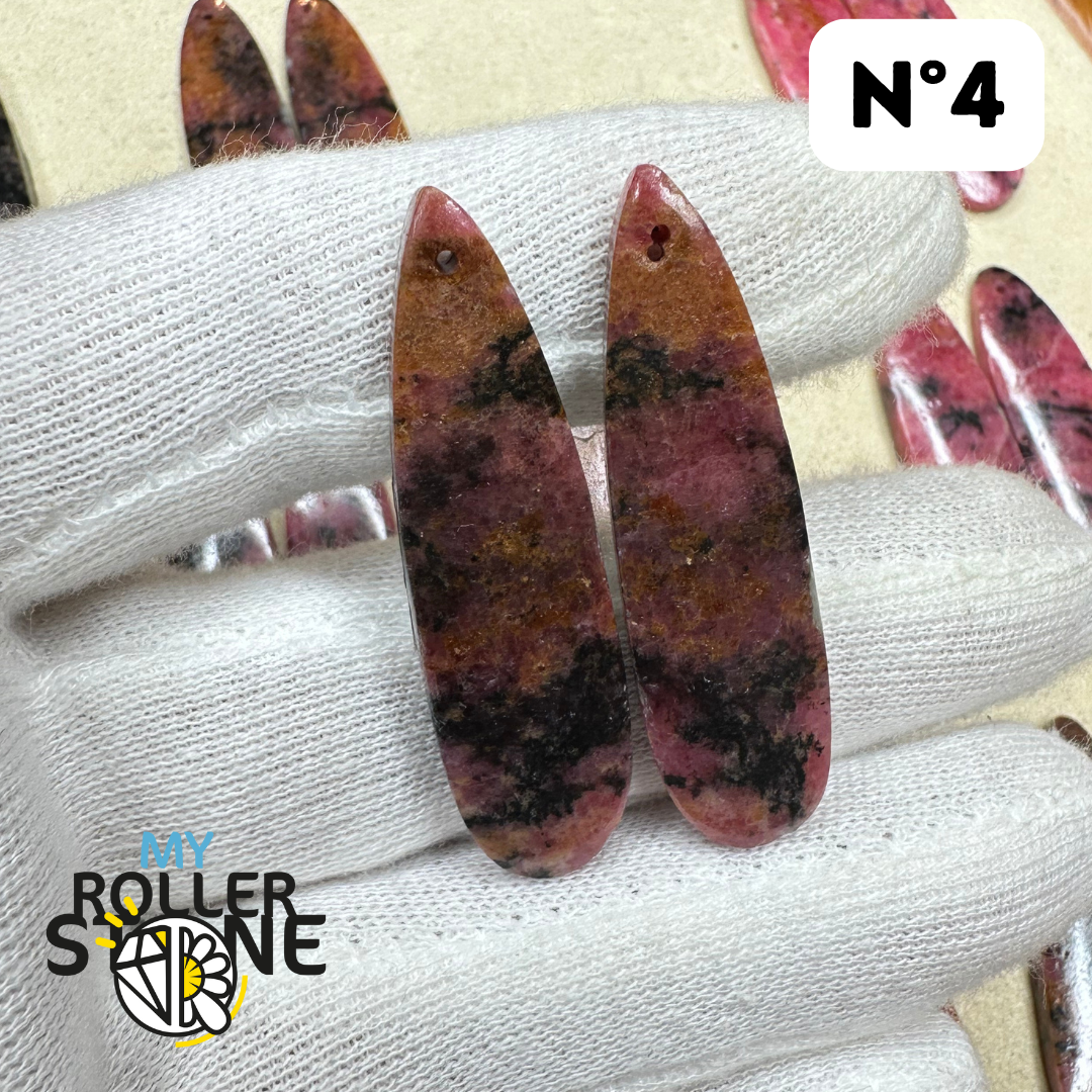 Pendentif Percé Rhodonite Duo - Breloques et pendentifs