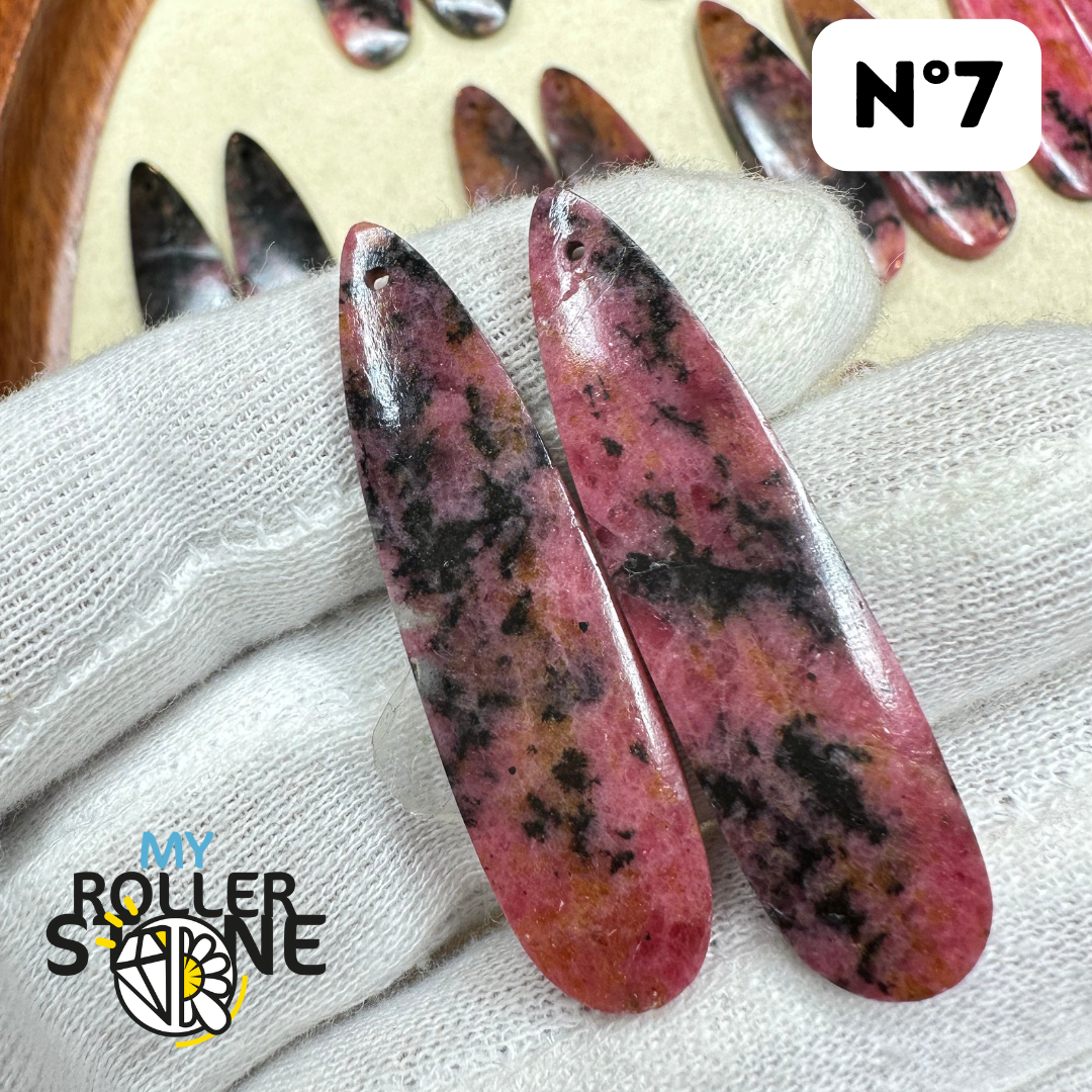 Pendentif Percé Rhodonite Duo - Breloques et pendentifs