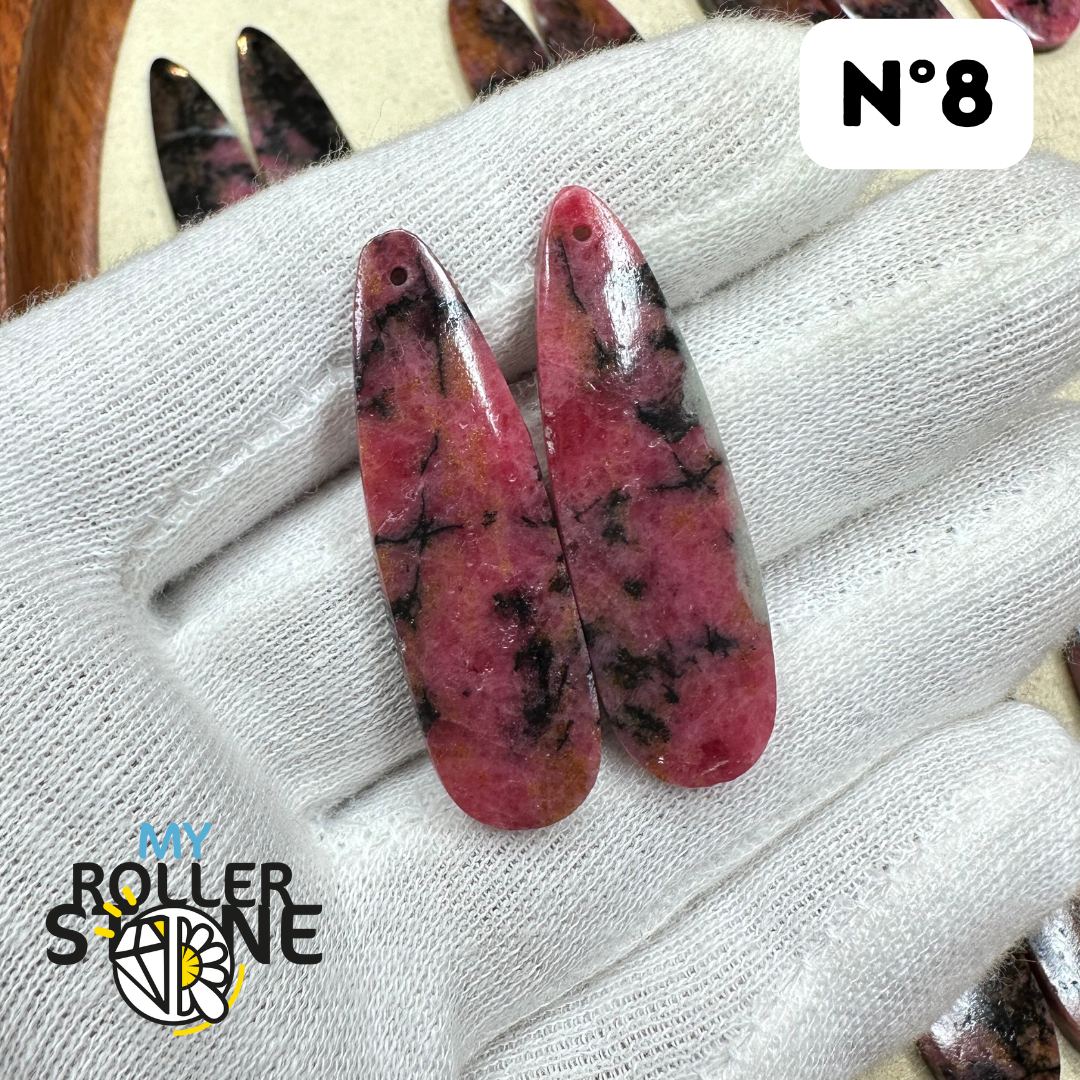 Pendentif Percé Rhodonite Duo - Breloques et pendentifs
