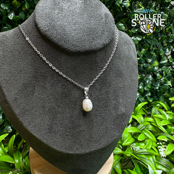 Mini Pendentif Strassé En Perles De Culture Et Argent 925 - Très Joli Et Délicat !