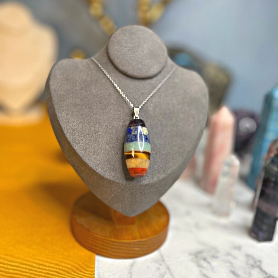Pendentif Pierre 7 chakras - Breloques et pendentifs