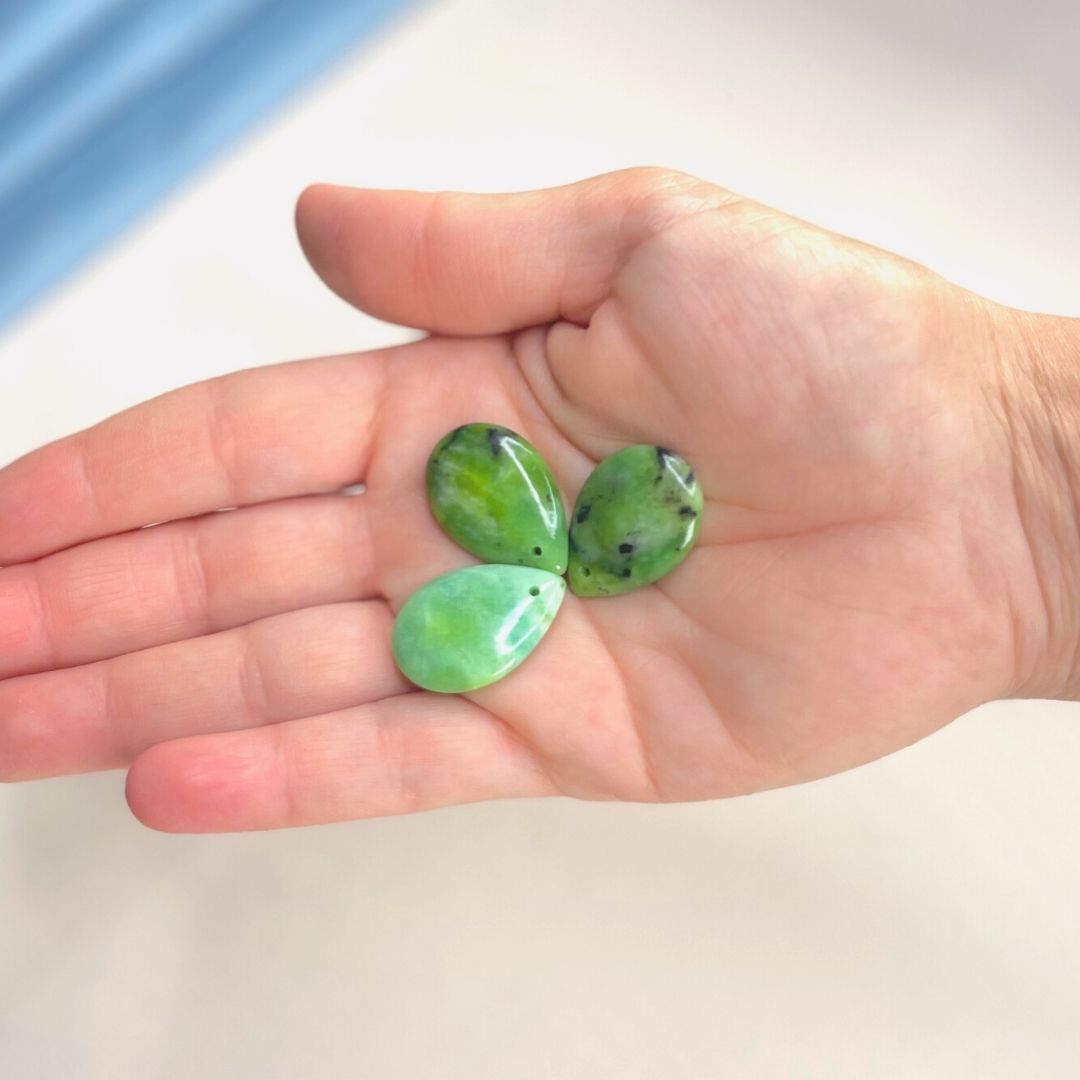 Pendentif pierre Chrysoprase - Perles
