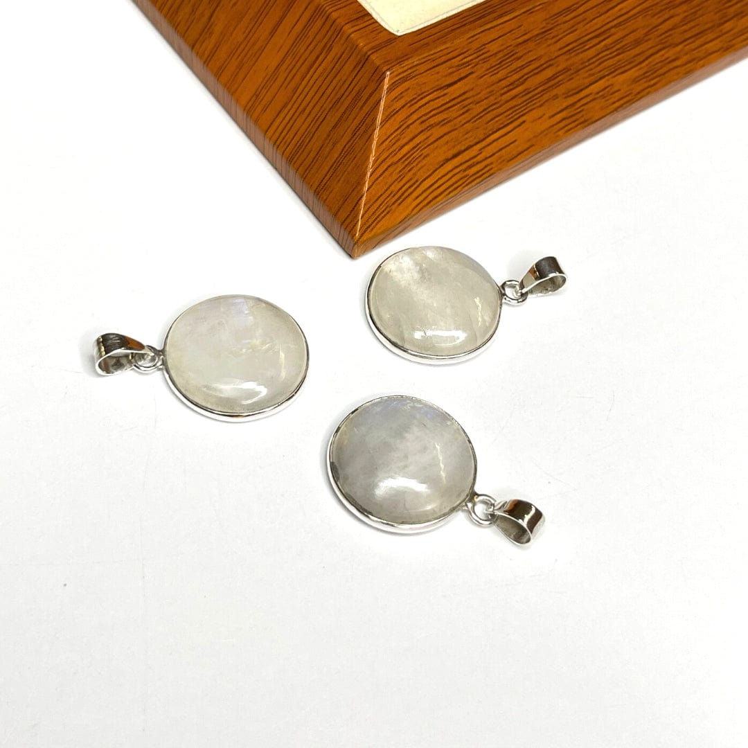 Pendentif Pierre de lune Argent 925 - Ronde Petite