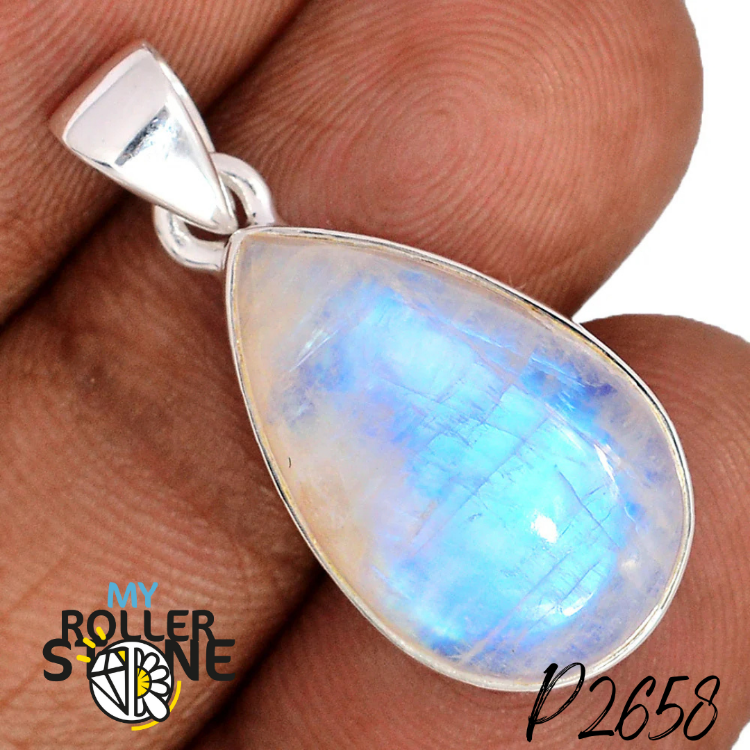 Pendentif Pierre de Lune Argent P2658