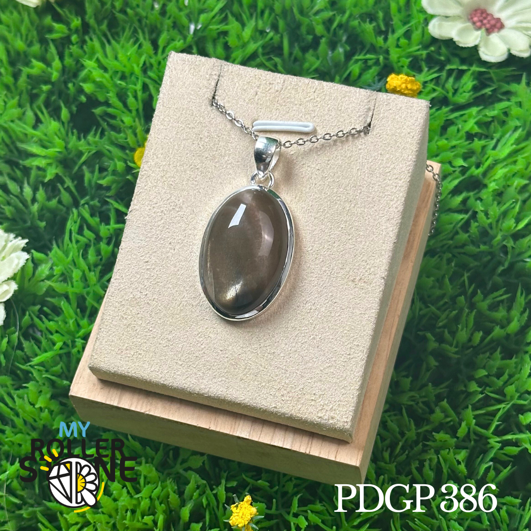 Pendentif Pierre de soleil noire #BSNP 386 - Breloques et pendentifs