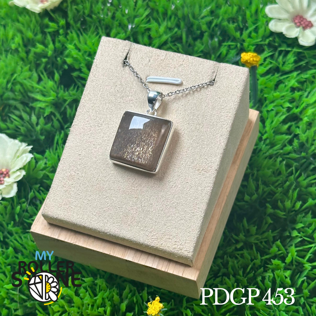 Pendentif Pierre de soleil noire #BSNP 453 - Breloques et pendentifs