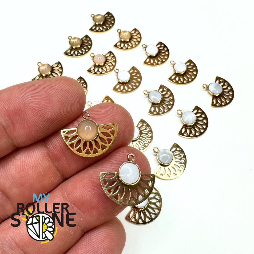 Pendentif pierre demi rond