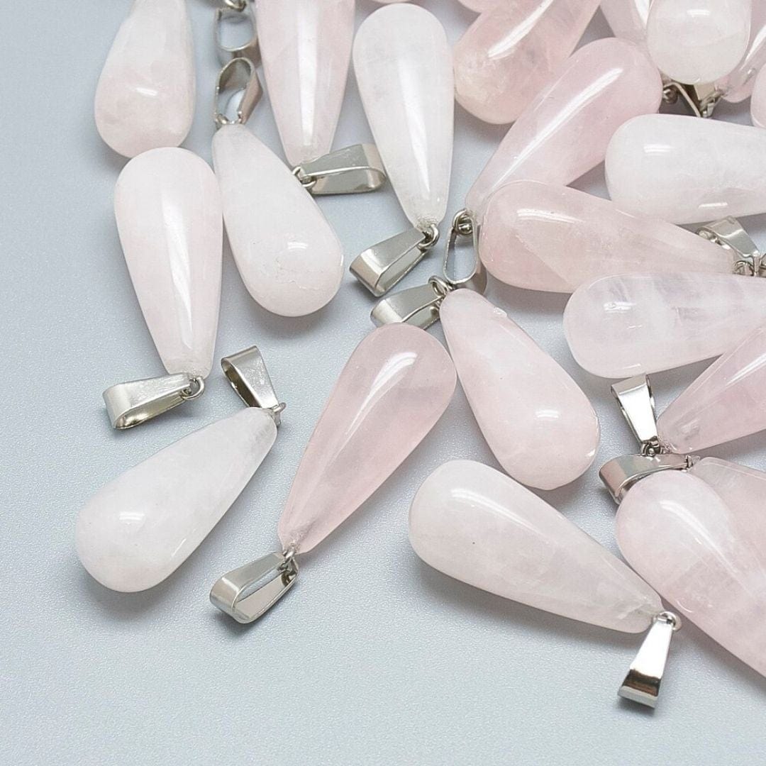 Pendentif pierre goutte (Aventurine Oeil de tigre Quartz rose...) - Oeil de tigre - Breloques et pendentifs