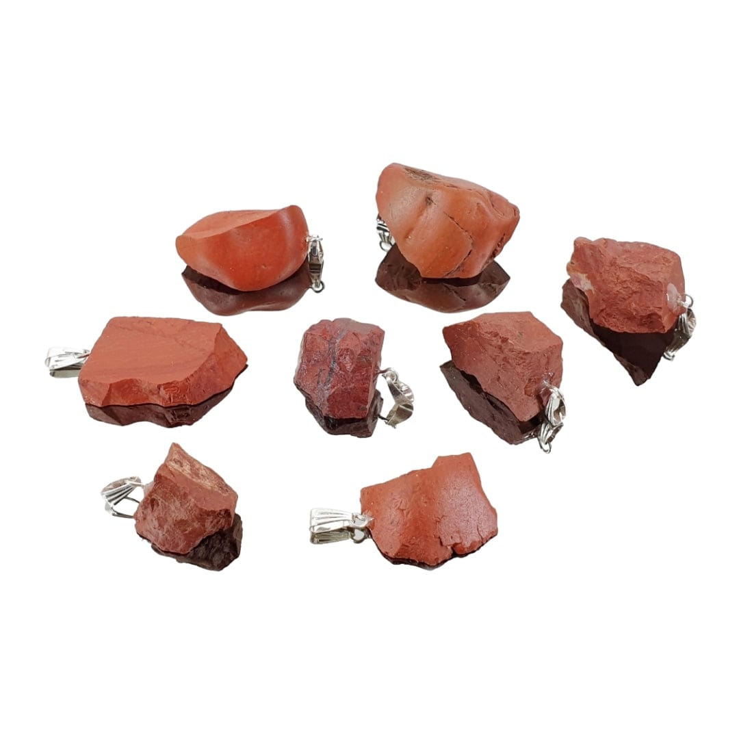 Pendentif Pierre Jaspe Rouge brut