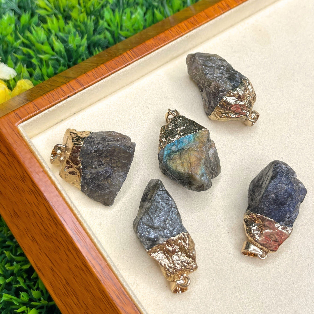 Pendentif Pierre Naturelle Brute Labradorite