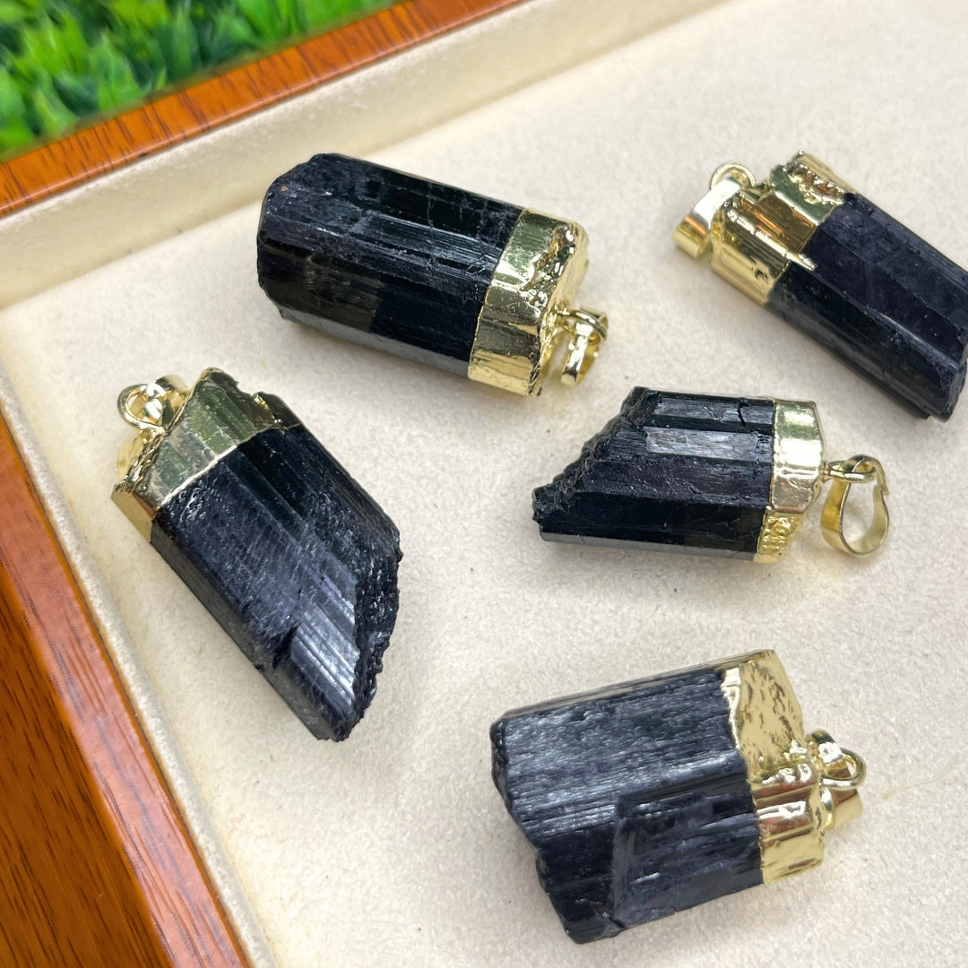 Pendentif Pierre Naturelle Brute Tourmaline