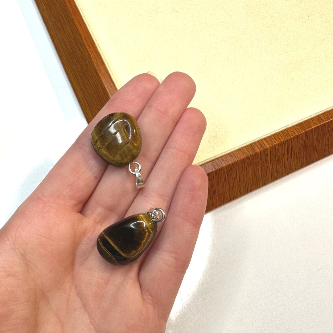 Pendentif Pierre Oeil de Tigre Argenté