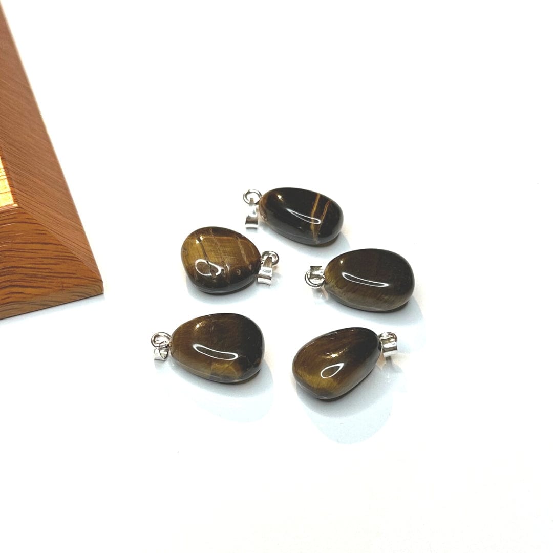 Pendentif Pierre Oeil de Tigre Argenté