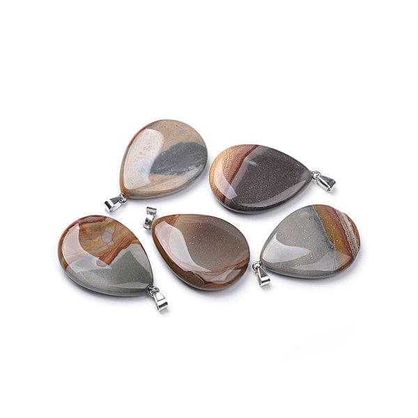 Pendentif Plat Jaspe Paysage Américain