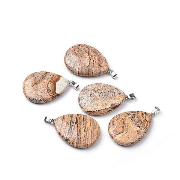 Pendentif plat Jaspe paysage