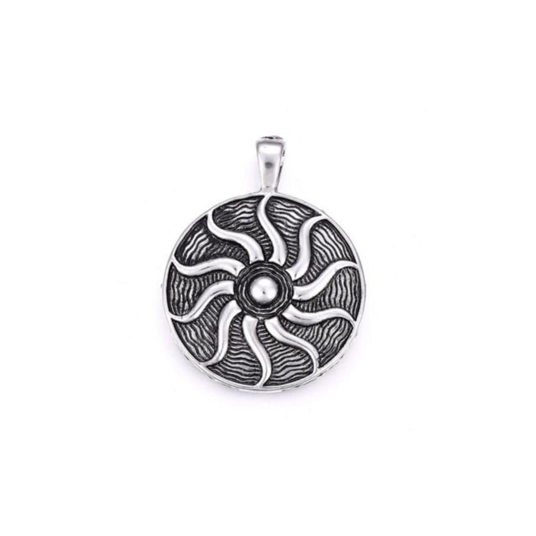 Pendentif plat rond soleil - Breloques et pendentifs
