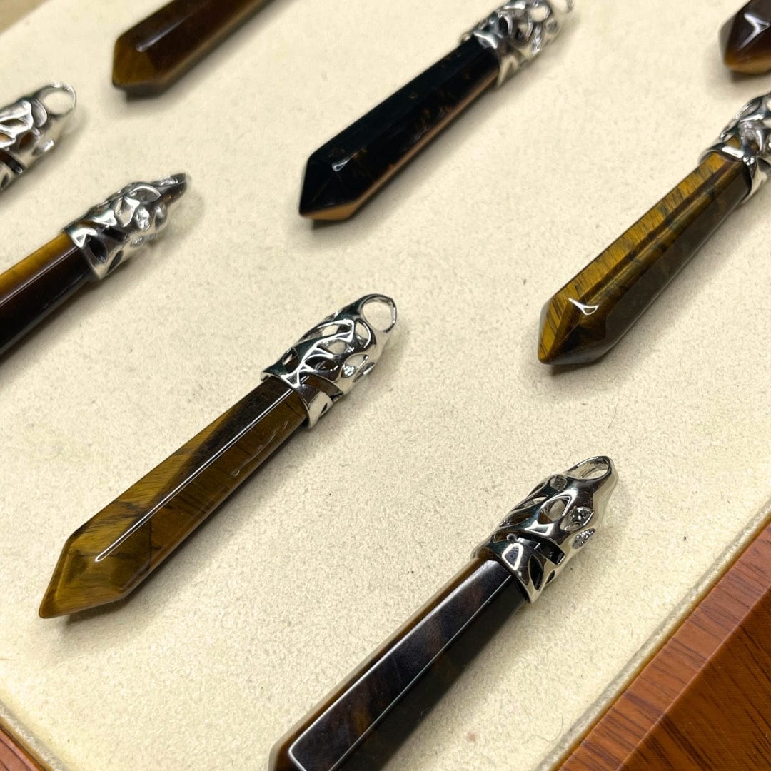 Pendentif quartz rose pointe