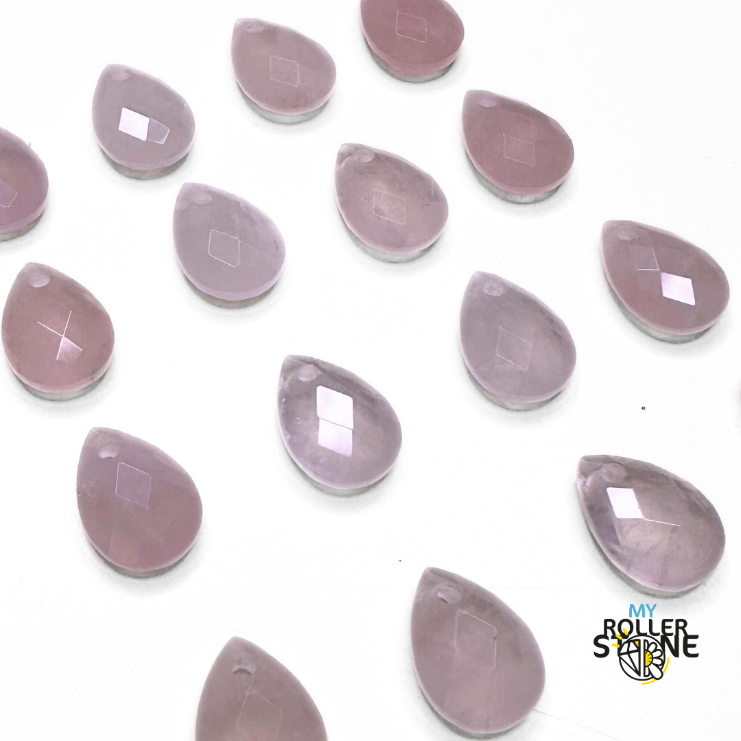 Pendentif Quartz rose facetté goutte - Perles