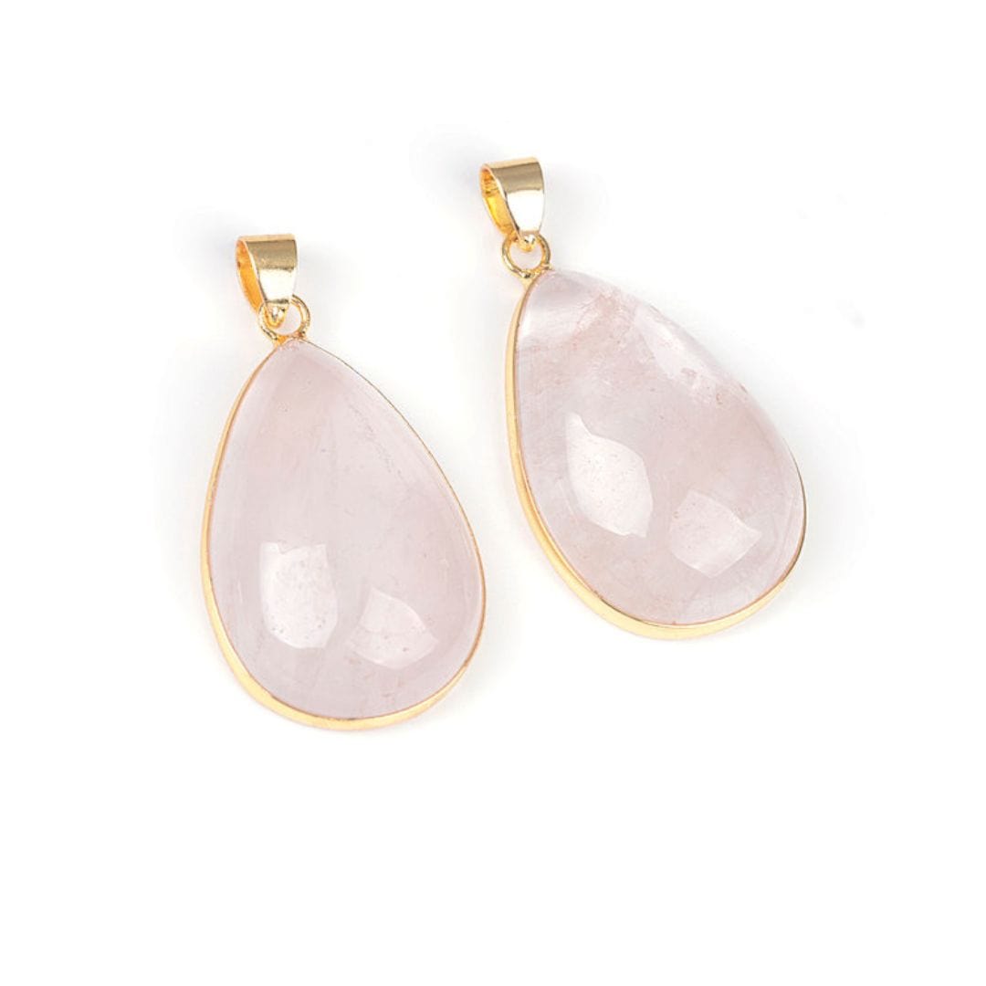 Pendentif Quartz rose goutte - Breloques et pendentifs
