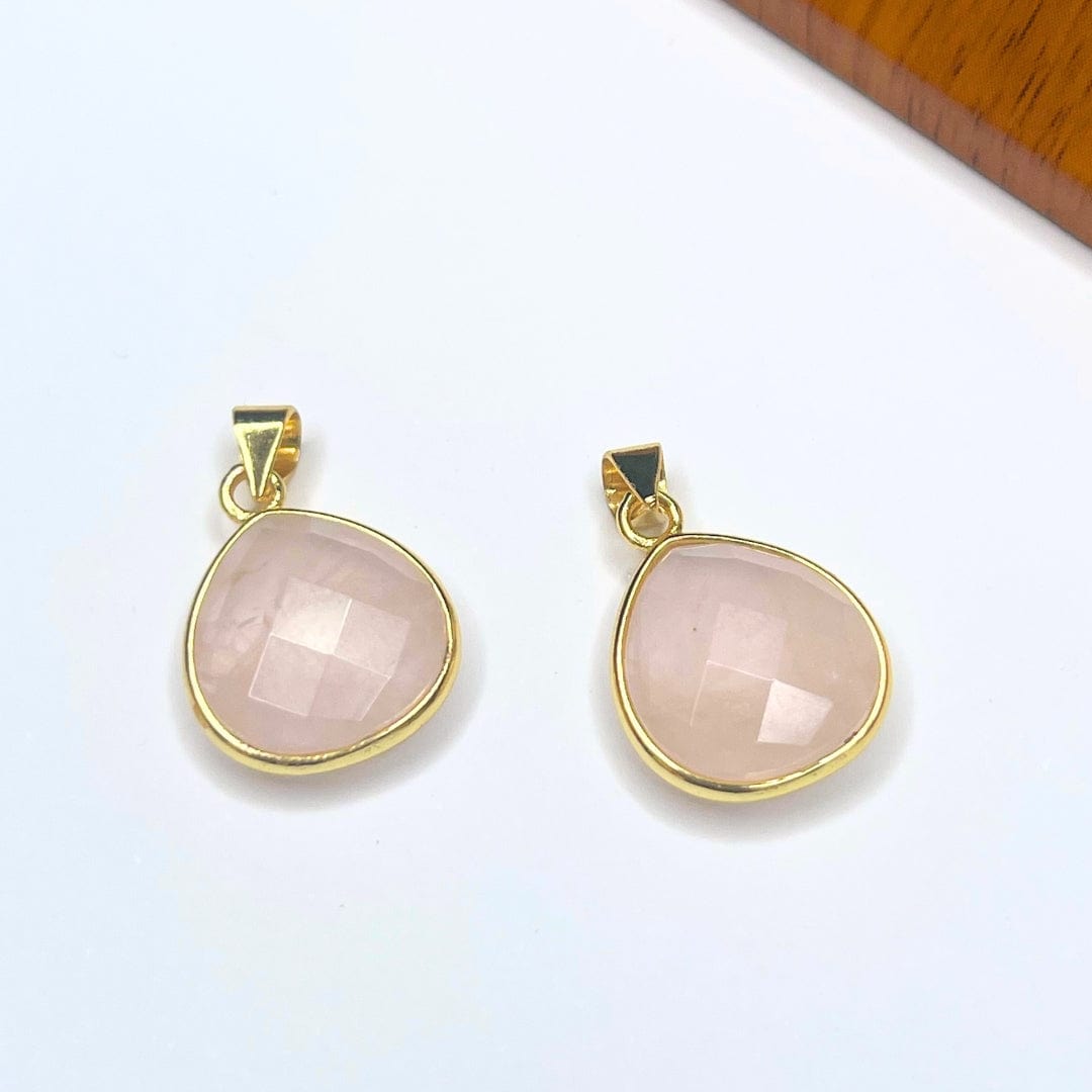 Pendentif Quartz rose Goutte Facettée