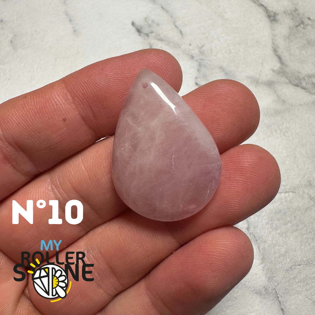 Pendentif Quartz rose percé - 10