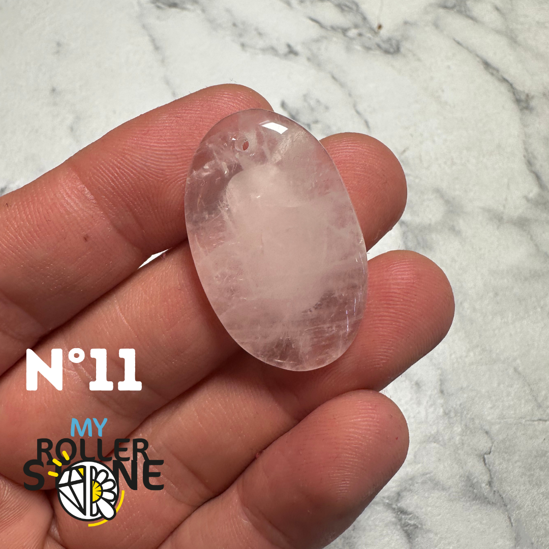 Pendentif Quartz rose percé - 11