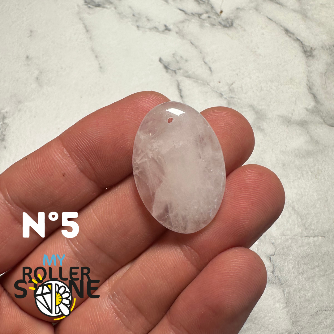 Pendentif Quartz rose percé - 5