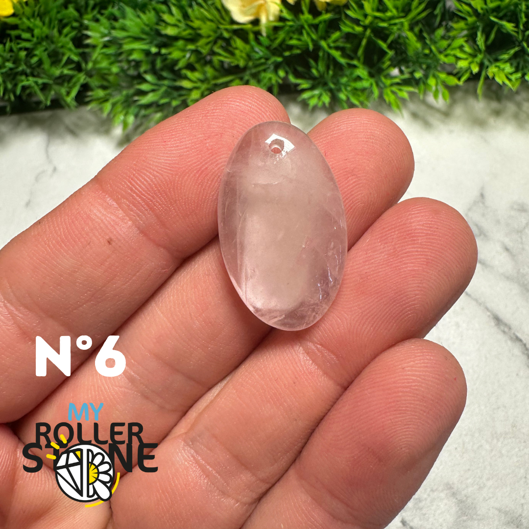 Pendentif Quartz rose percé - 6