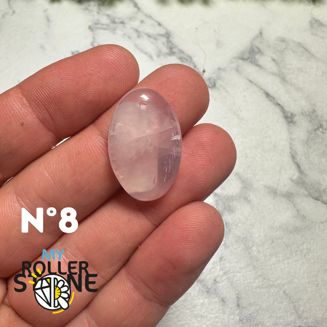 Pendentif Quartz rose percé - 8