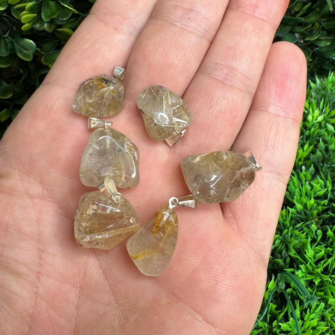 Pendentif Quartz Rutile doré