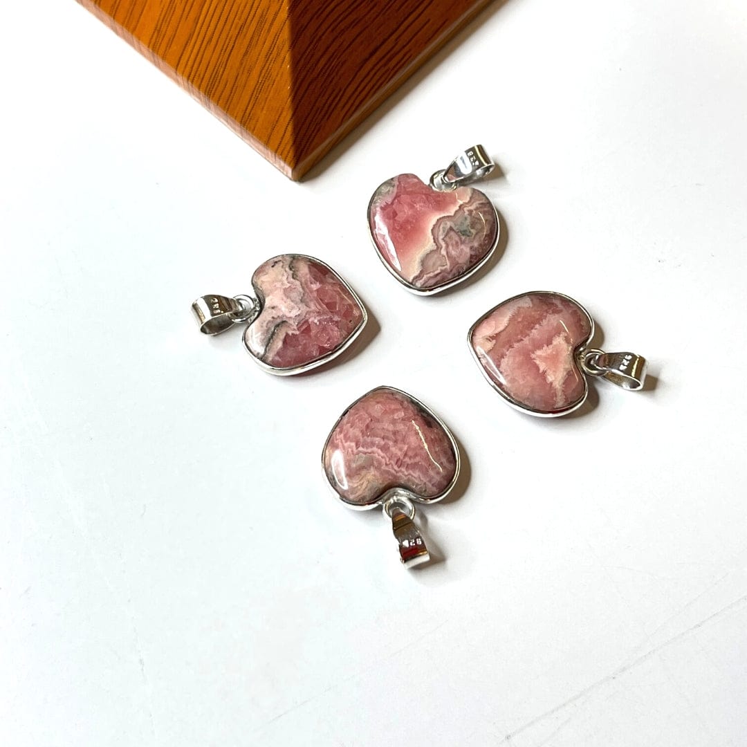 Pendentif Rhodochrosite Argent 925 - Coeur
