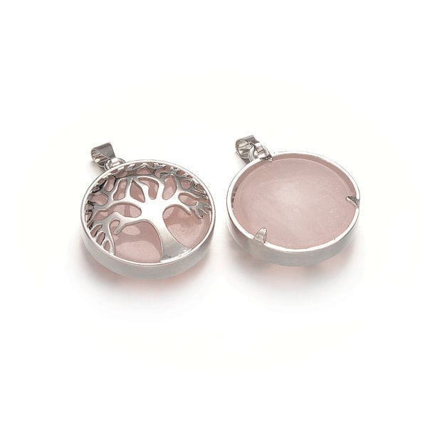 Pendentif rond arbre de vie pierre - Breloques et pendentifs