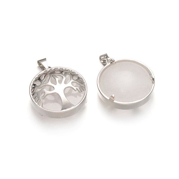 Pendentif rond arbre de vie pierre