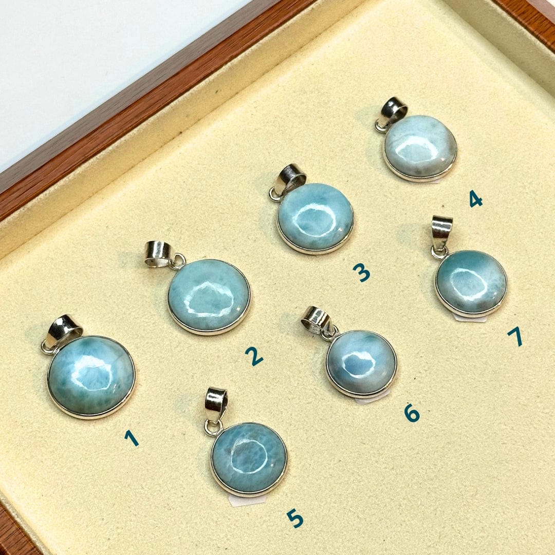 Pendentif Rond Larimar Argent 925