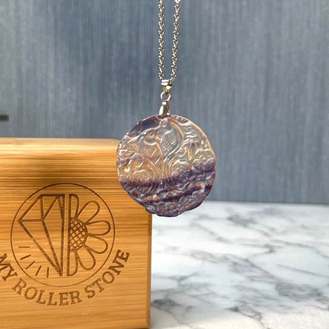 Pendentif rond oiseaux - Breloques et pendentifs