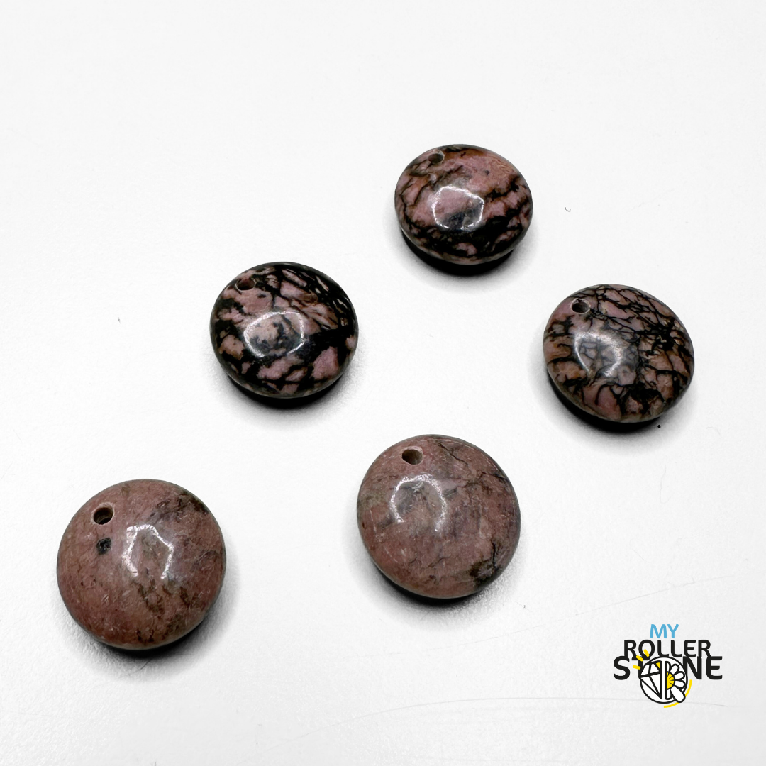 Pendentif rond Rhodonite - Breloques et pendentifs