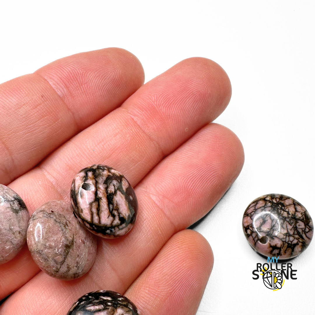 Pendentif rond Rhodonite - Breloques et pendentifs
