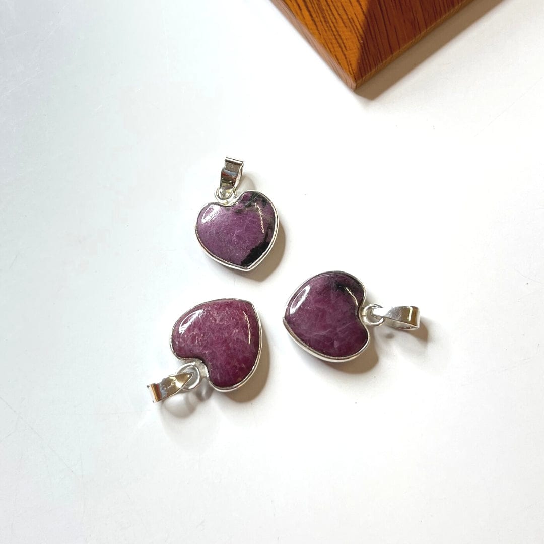 Pendentif Ruby Zoïsite Argent 925 - Coeur