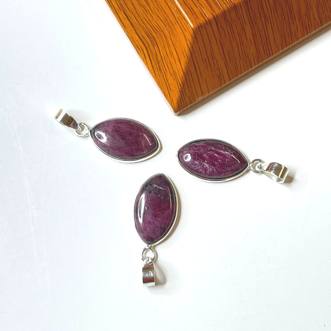 Pendentif Ruby Zoïsite Argent 925 - Marquise
