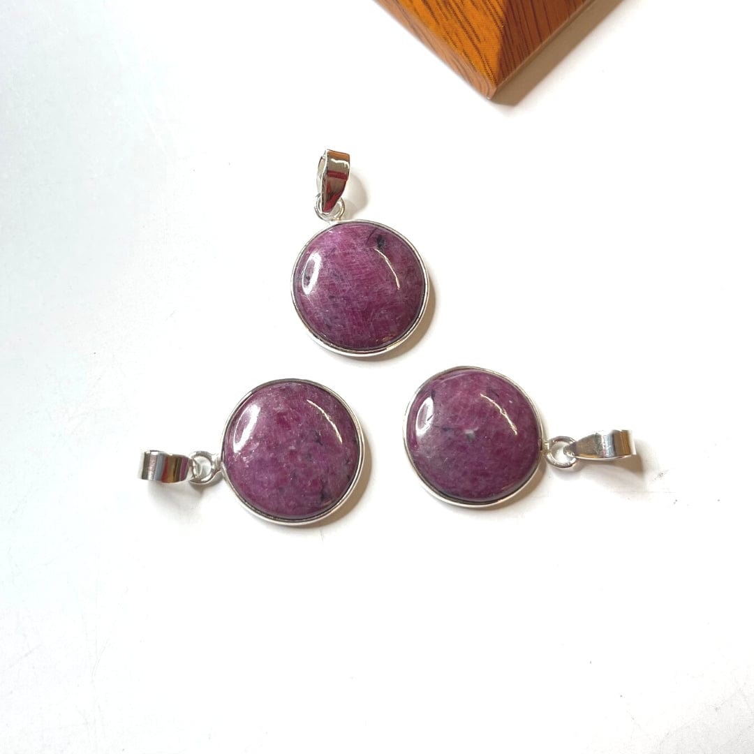 Pendentif Ruby Zoïsite Argent 925 - Ronde