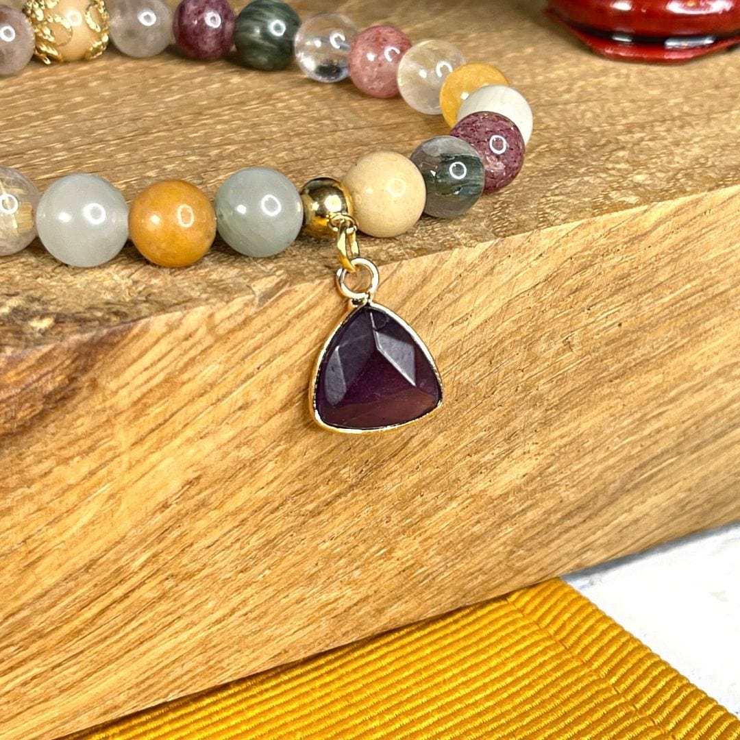 Pendentif triangle pierre - Breloques et pendentifs