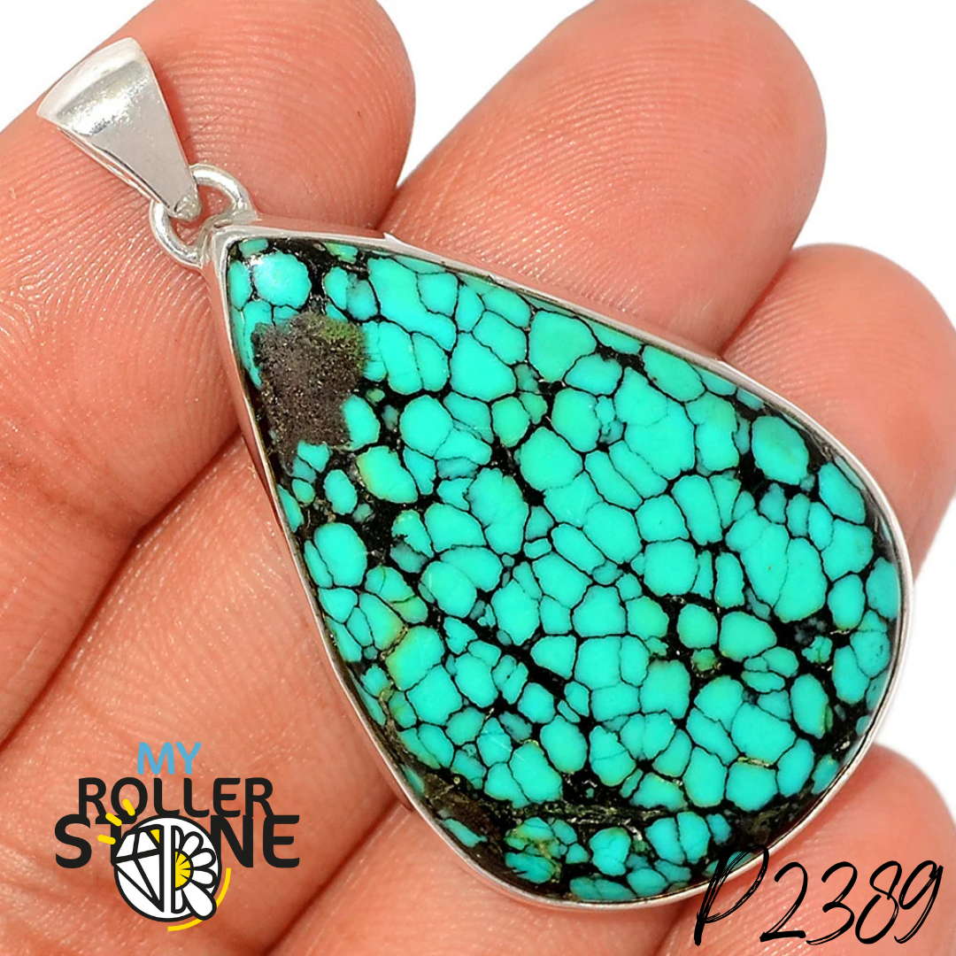 Pendentif Turquoise Tibétaine P2389 - Breloques et pendentifs
