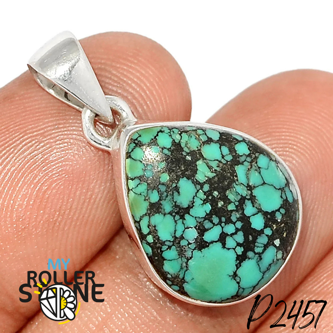 Pendentif Turquoise Tibétaine P2457 - Breloques et pendentifs